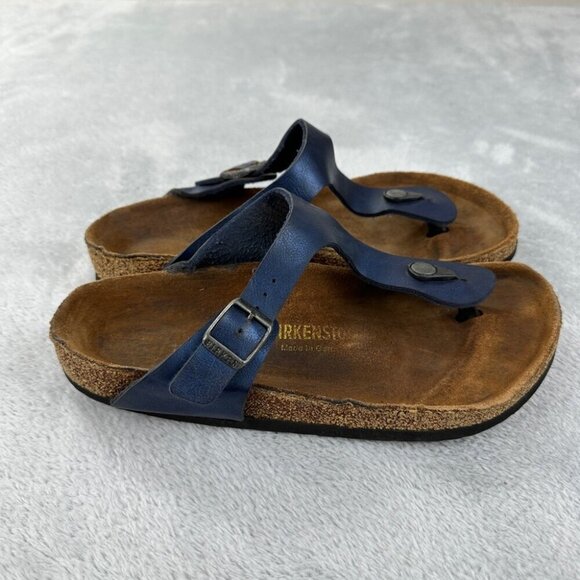 Birkenstock Gizeh Blue Leather Thong Women’s Size 39 EU - Picture 7 of 10